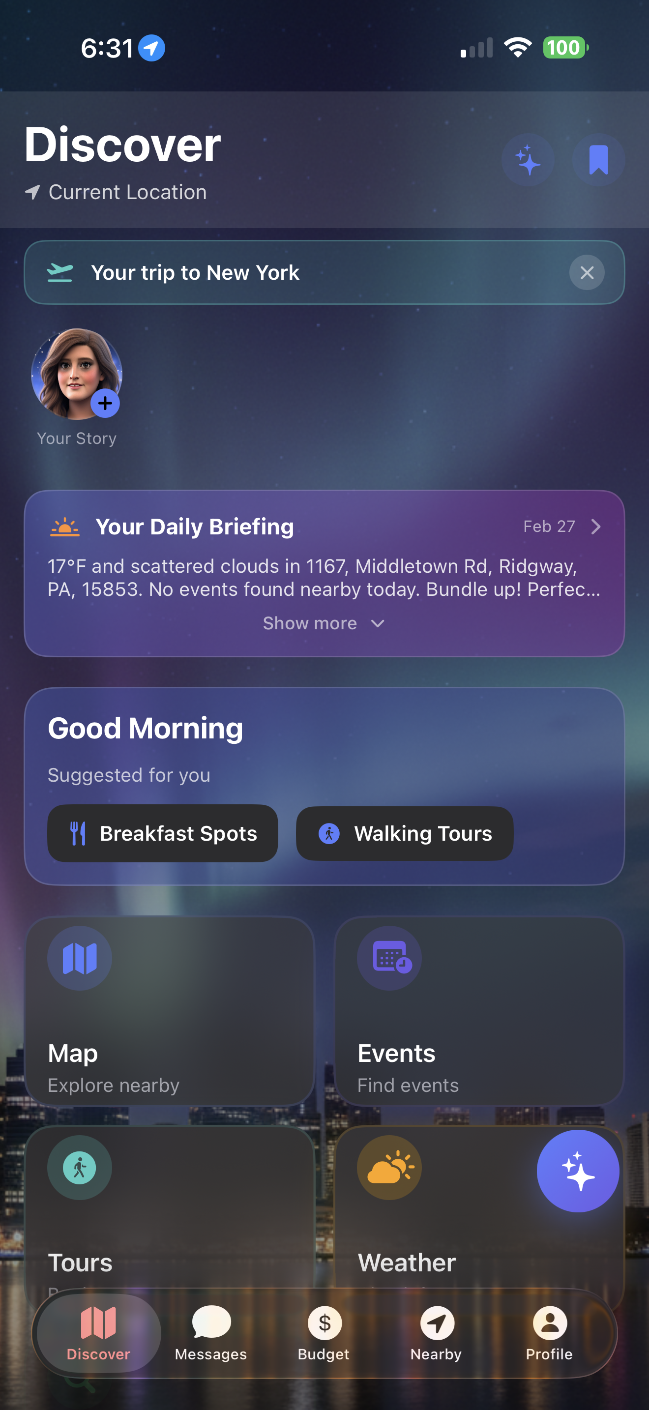 WanderLink App - Discover Screen